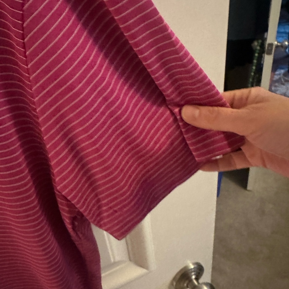 Jack Nicklaus dark pink striped golf polo - Picture 5 of 13